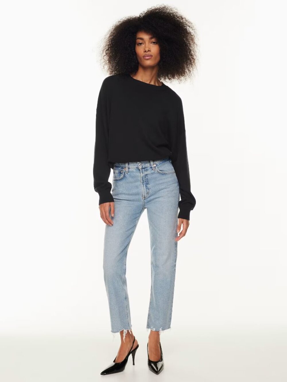 CITIZENS OF HUMANITY Daphne Crop Checkmate High Rise Straight Leg Jeans, Size 29